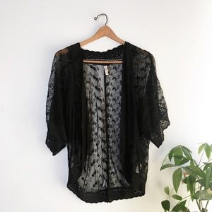 Cute black lace cardigan shrug